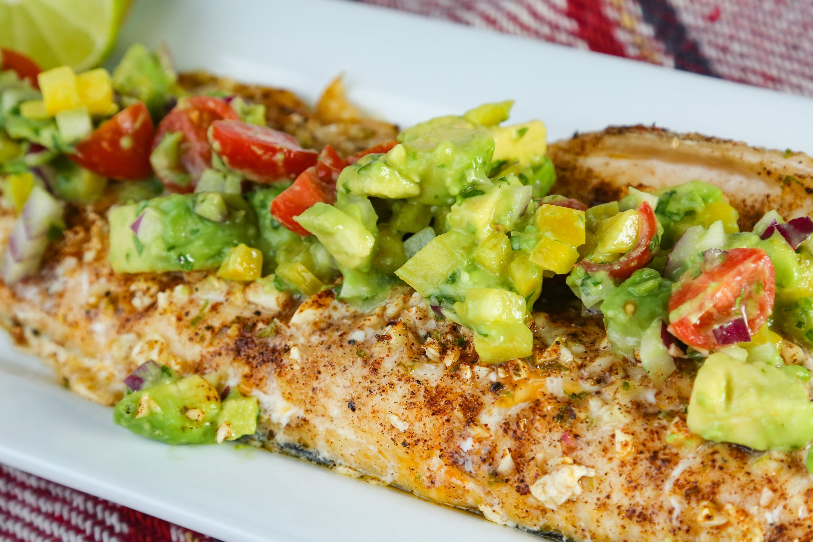Baked Lake Trout with Avocado Salad (Paleo/Gluten Free/Keto)