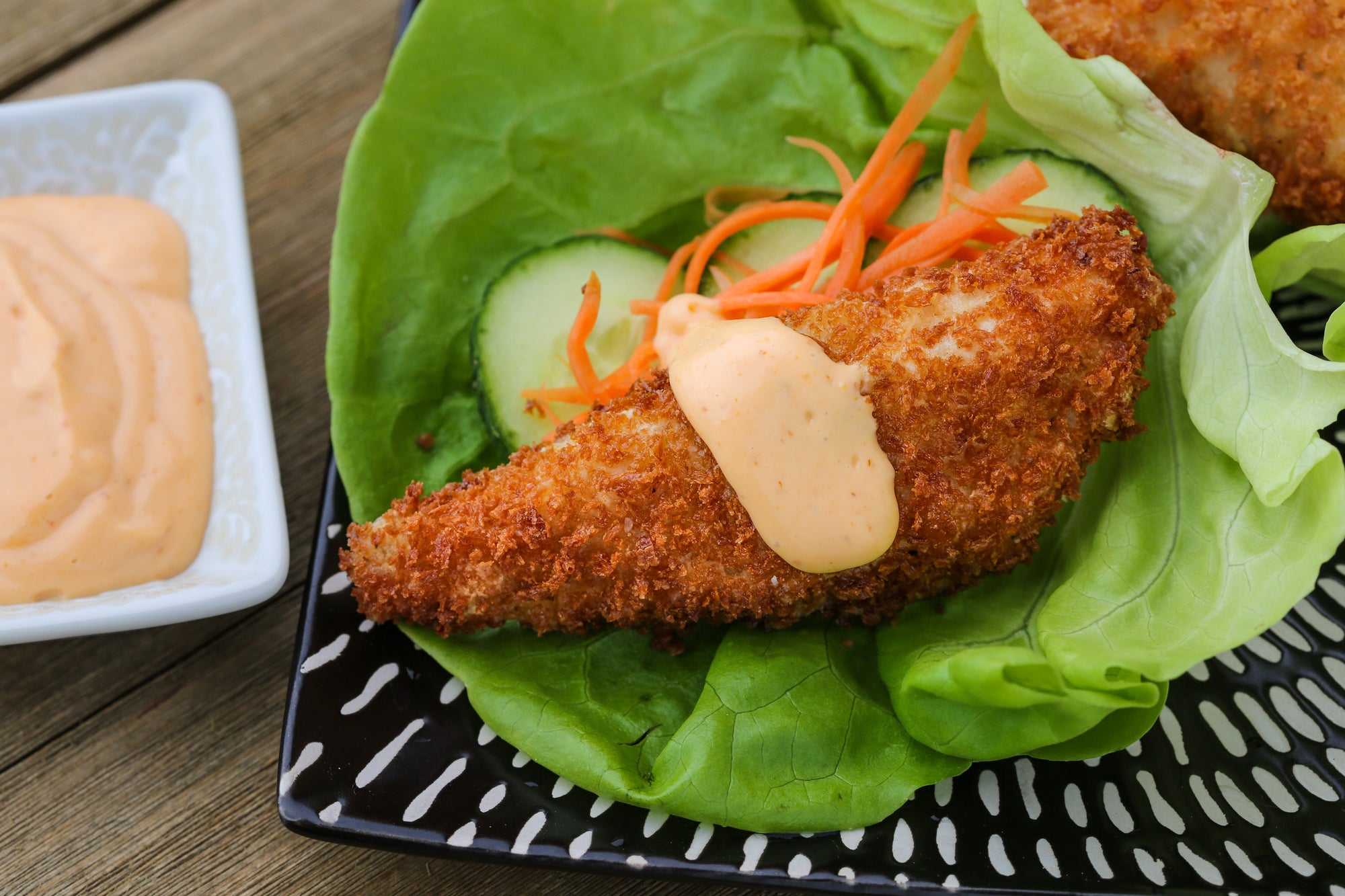 Fried Panko-Crusted Perch with Spicy Mayo