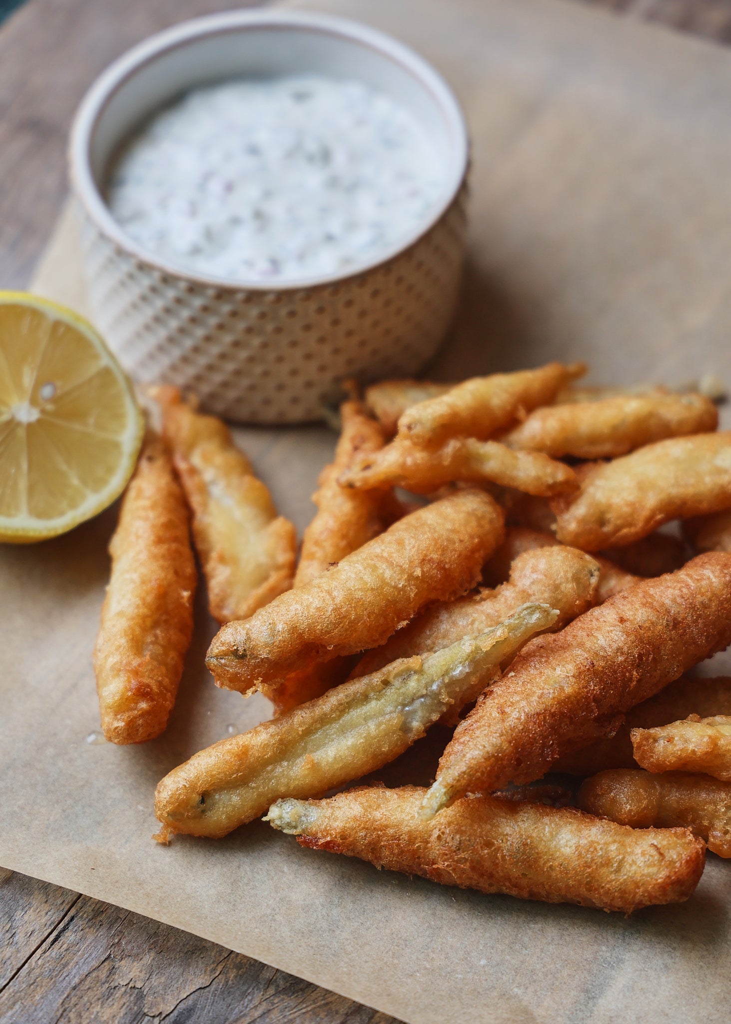 Beer Battered Smelt with Homemade Tartar Sauce