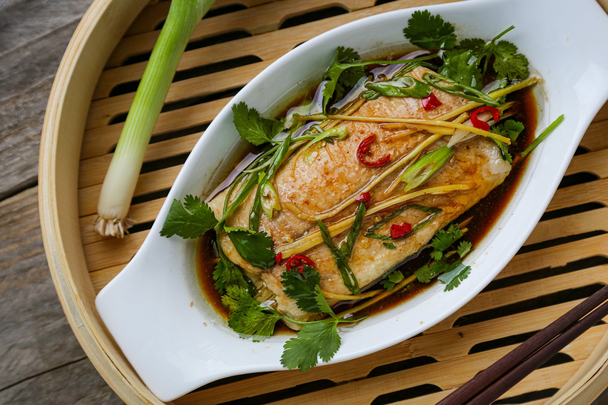 Asian-Style Steamed Northern Pike