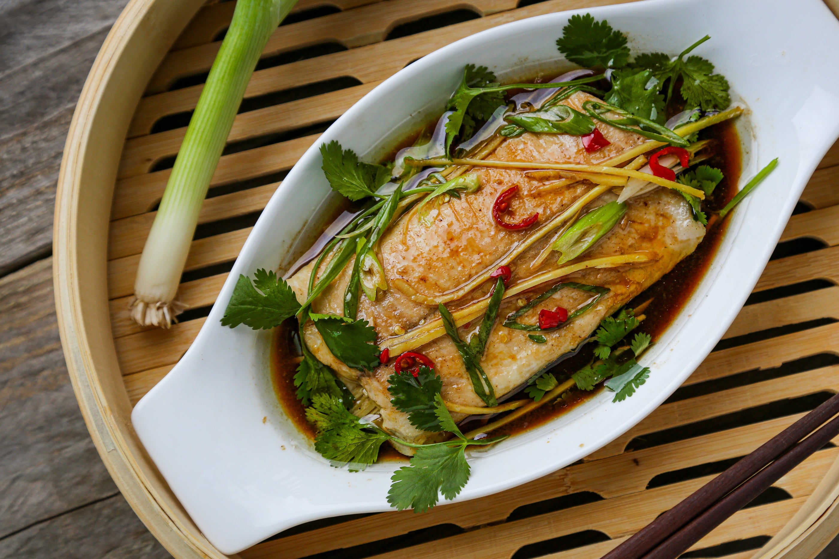 Asian-Style Steamed Northern Pike