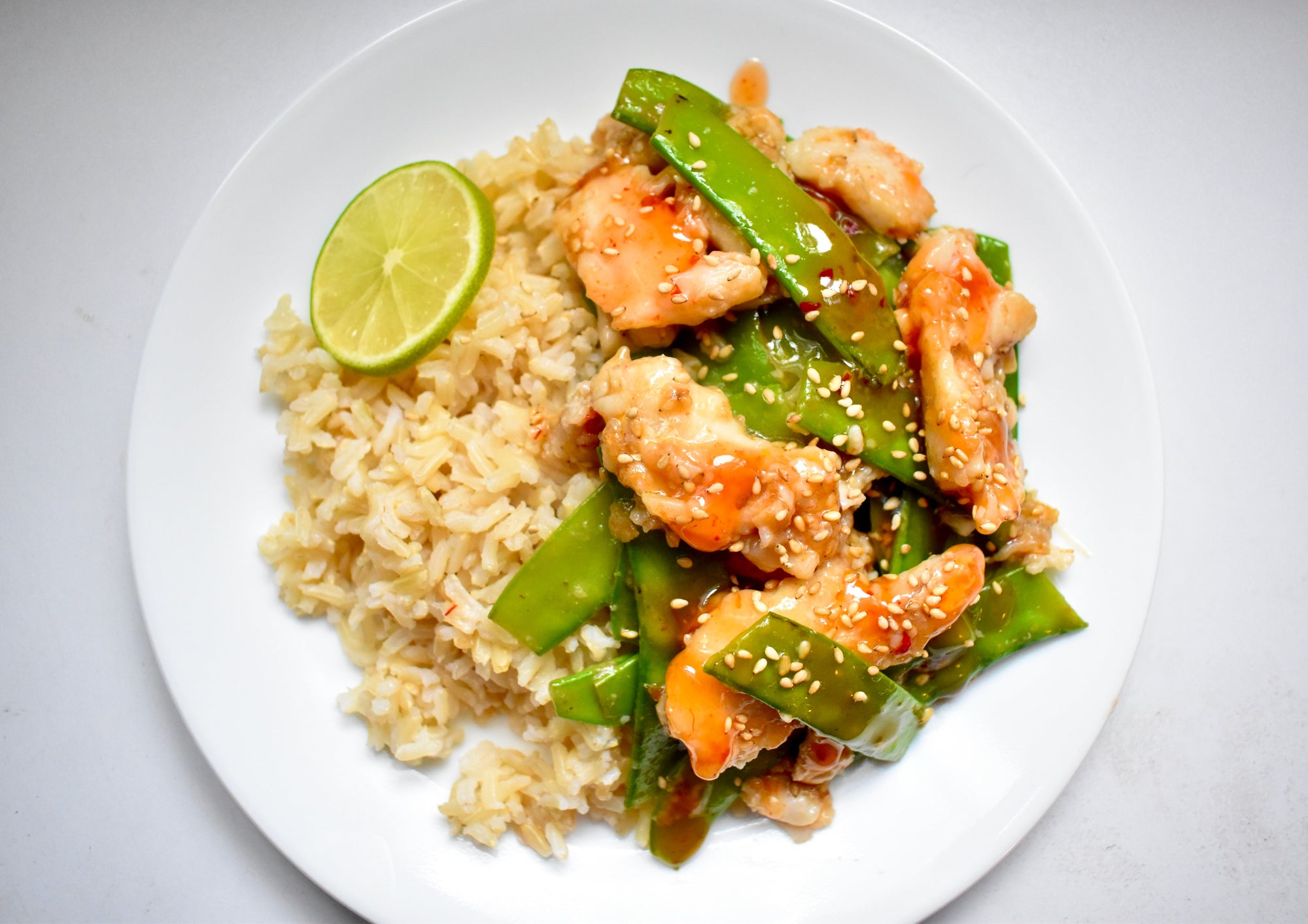 Sweet Chili Walleye and Snow Pea Stir Fry