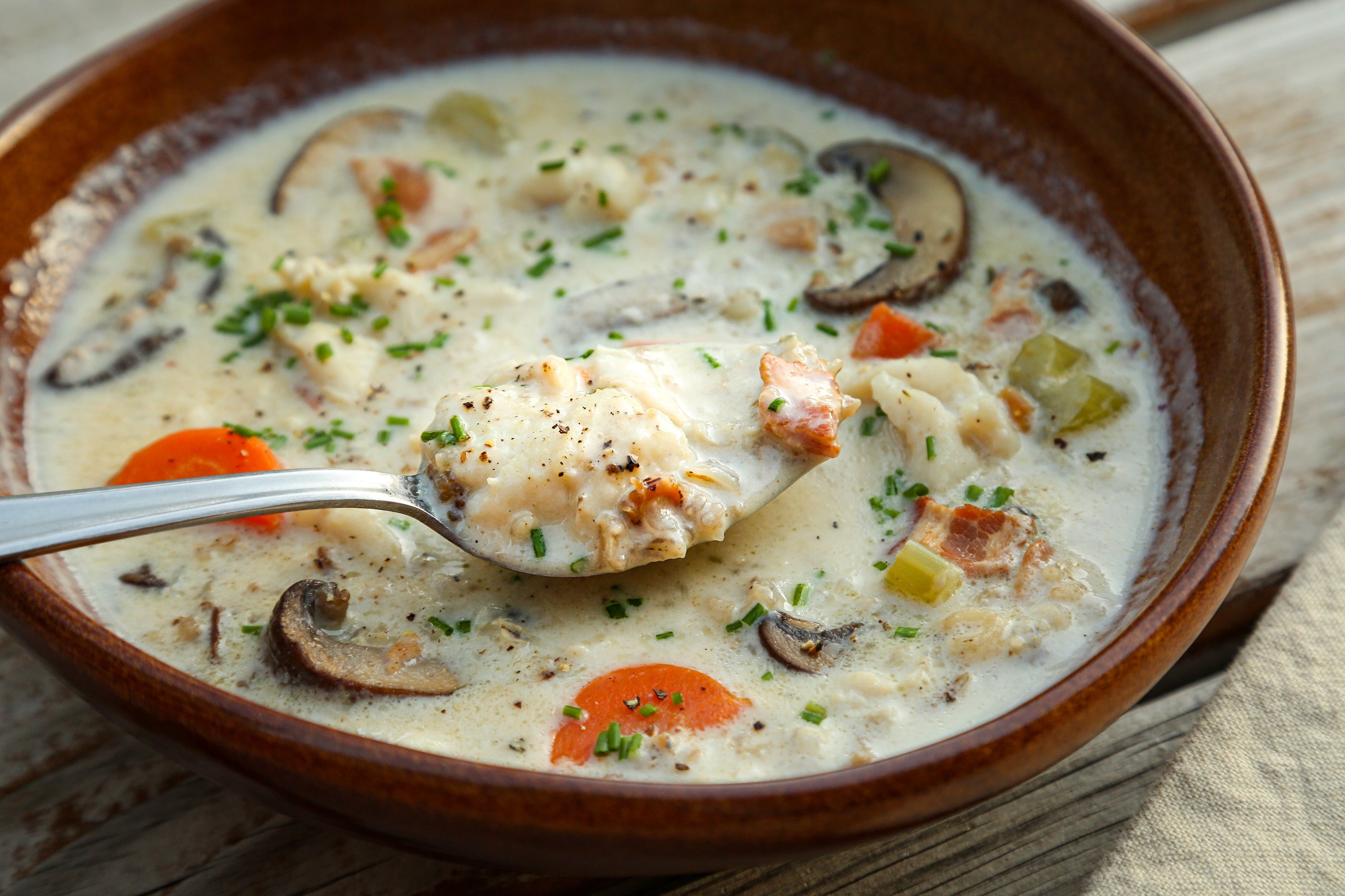Walleye and Wild Rice Chowder