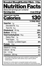 Breaded Bluegill/Sunfish Fillets - 5 lbs
