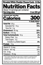 Breaded White Cheddar Cheese Curds - 2.5 lbs