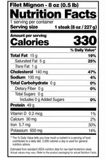 Filet Mignon - 8 oz (0.5 lb)