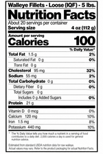 Walleye Fillets - Loose (IQF) - 5 lbs